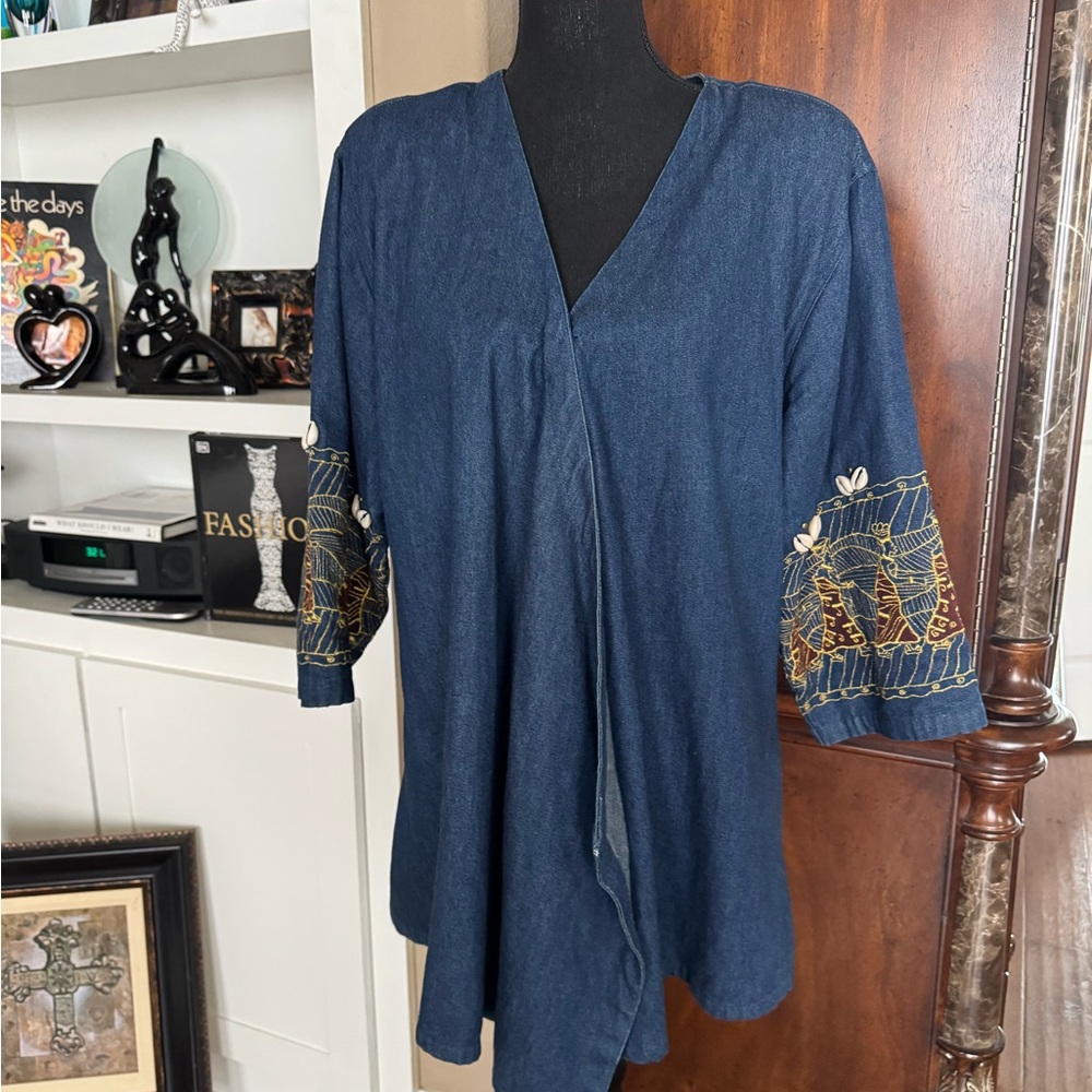Vintage Molato Blue‎ Denim Wrap Jacket